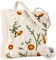 Aesthetic Embroidery Tote Bag for Women - Reusable Canvas Cloth Shoulder Bag with Cute 3d Full Daisy Embroidered Designer Shopping Bag for Grocery, Work, Book, Vacation